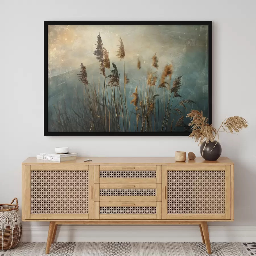 Fototapete Schilfrohr,blaue Farbe,antik f39946