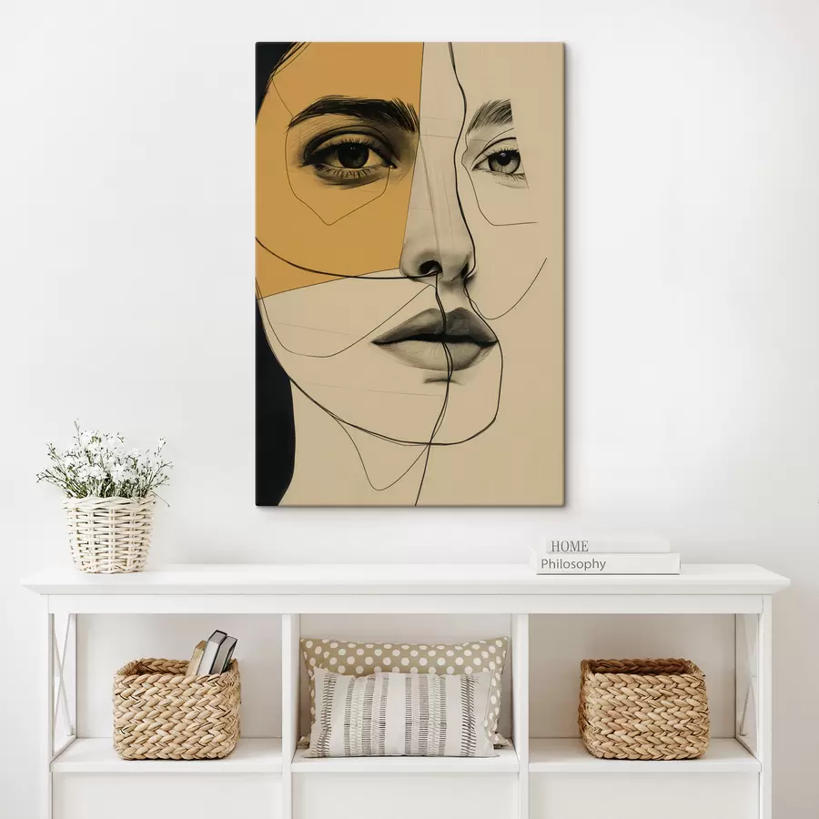 Wandbilder Linien, Bleistift, Abstraktion, antik, Mädchen s39963