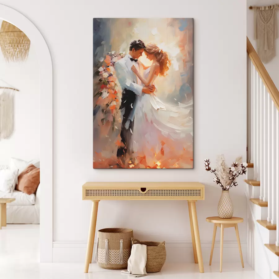 Wandbilder Braut und Bräutigam tanzen Ölgemälde s39925