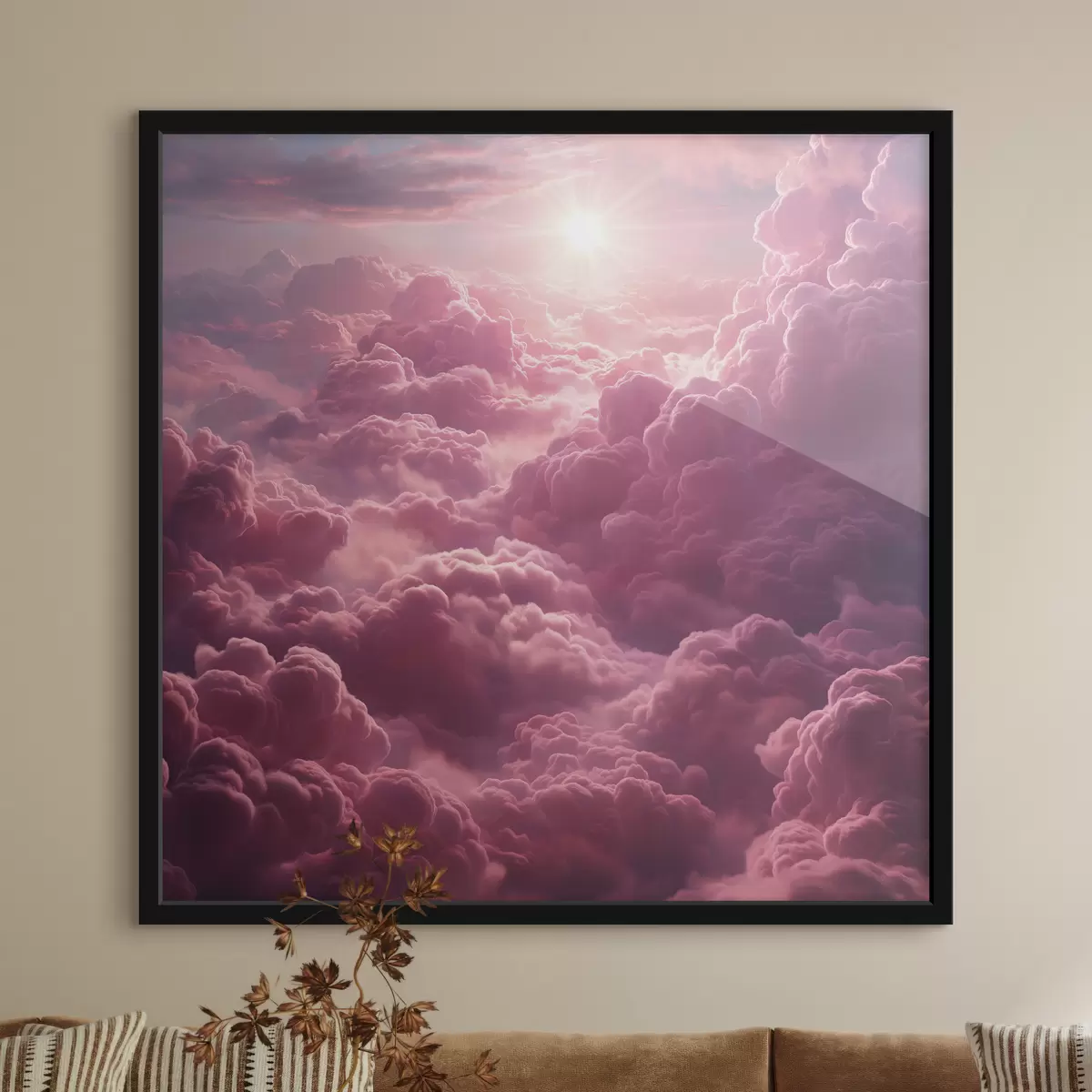 Poster Lila und rosa Wolken, ätherisch, Sonnenuntergang, Realismus f39970