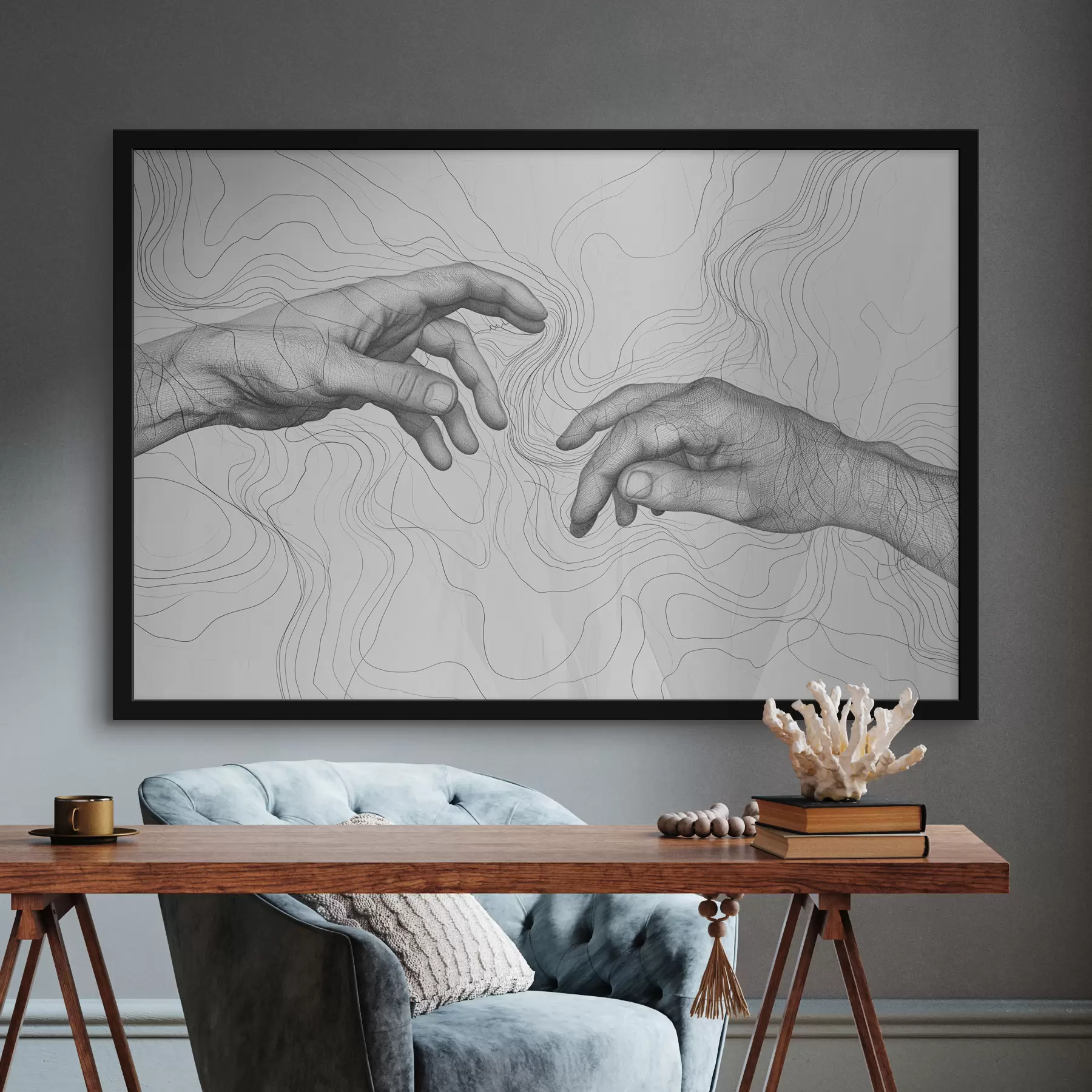 Wandbilder Hände, Abstraktion, Strichzeichnung f39999