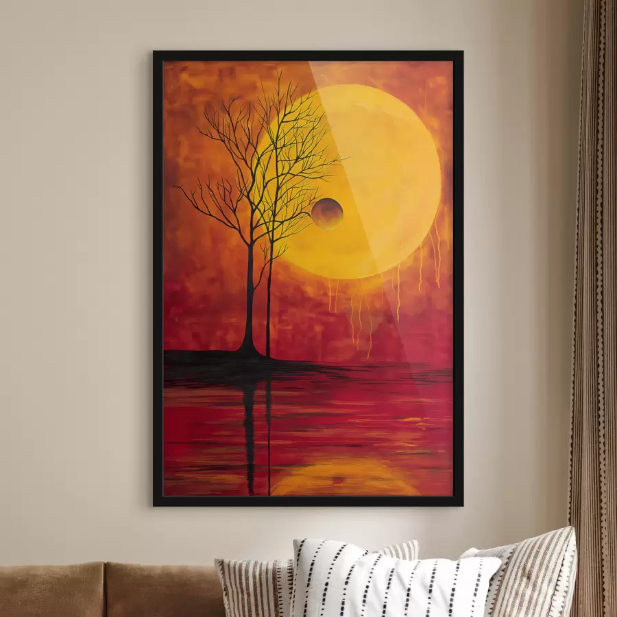 Fototapete Abstraktion, Sonne, rot, gelb f40005