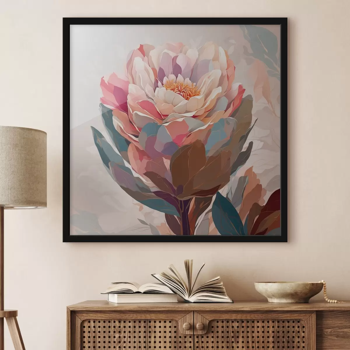 Poster Eine Blume mit mehrfarbigen Blütenblättern f40060