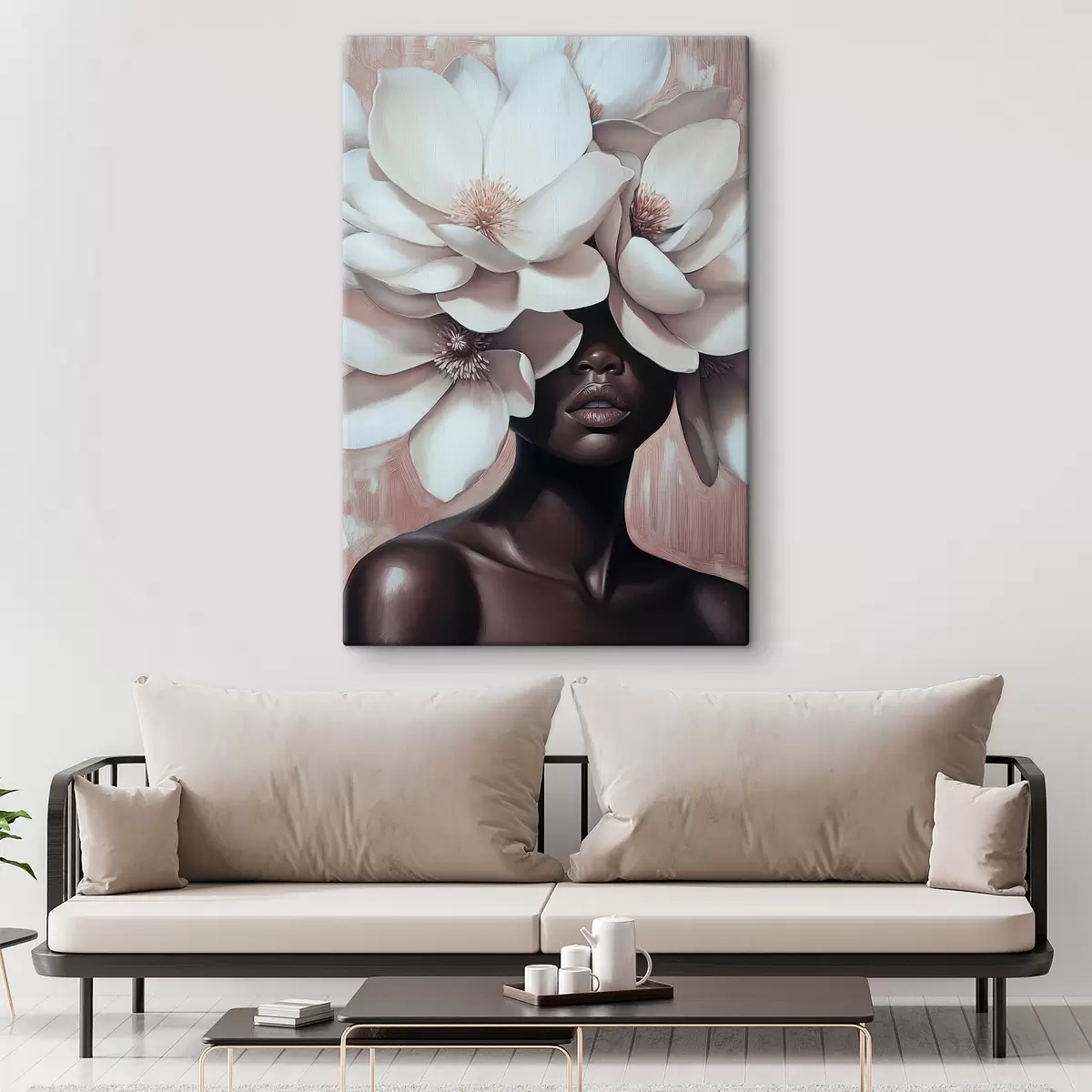 Wandbilder Eine Frau mit Blumen auf dem Kopf s39899