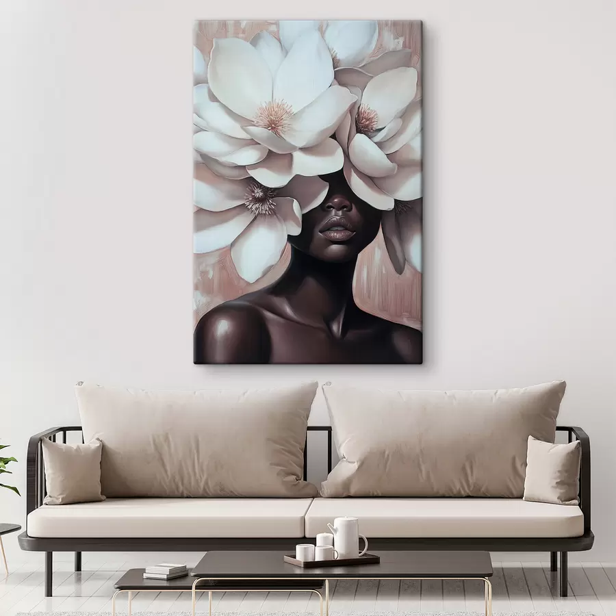 Wandbilder Eine Frau mit Blumen auf dem Kopf s39899