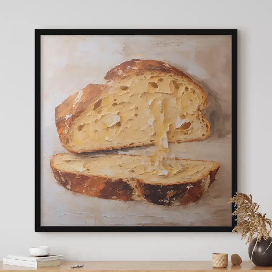 Fototapete Brot und Butter auf hellem Hintergrund f40216