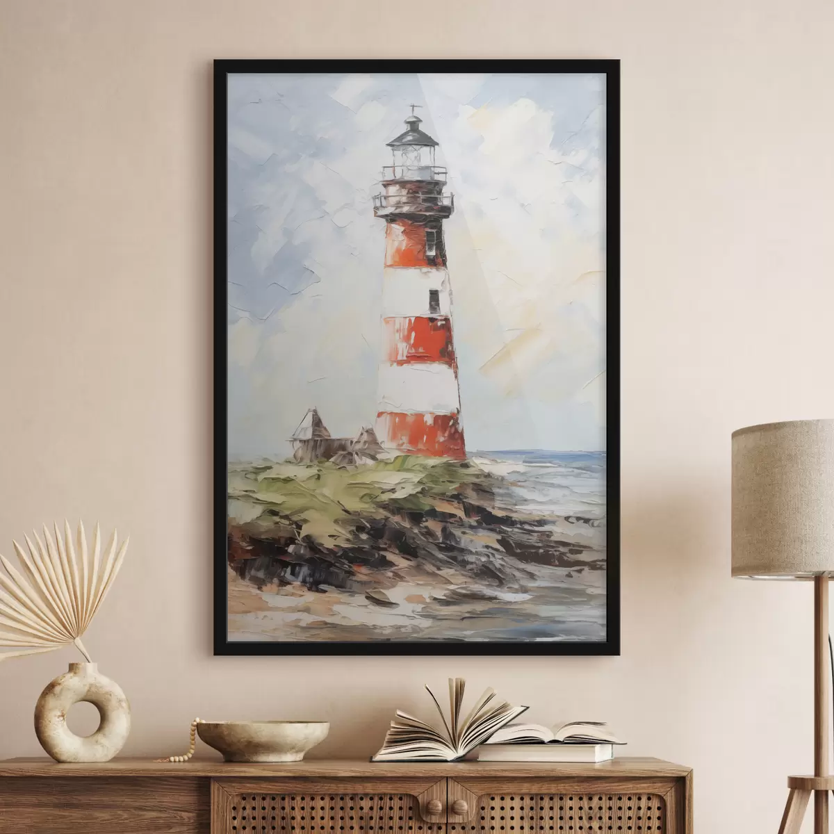 Poster Leuchtturm auf der Insel Malerei f40223