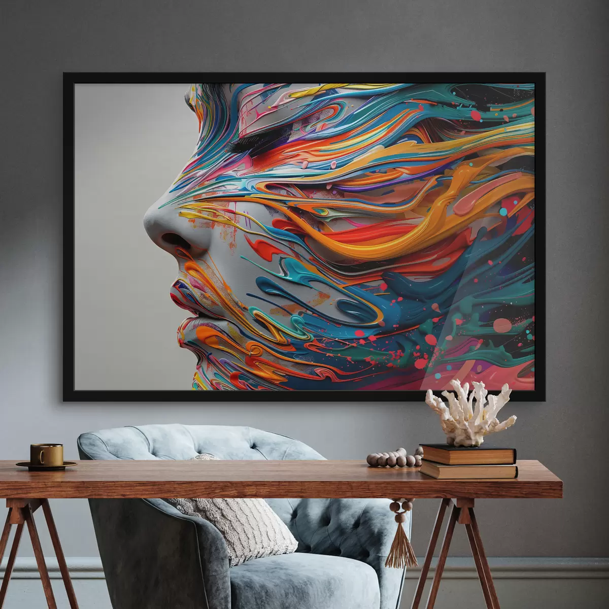 Poster Gesicht in Farbe f40203