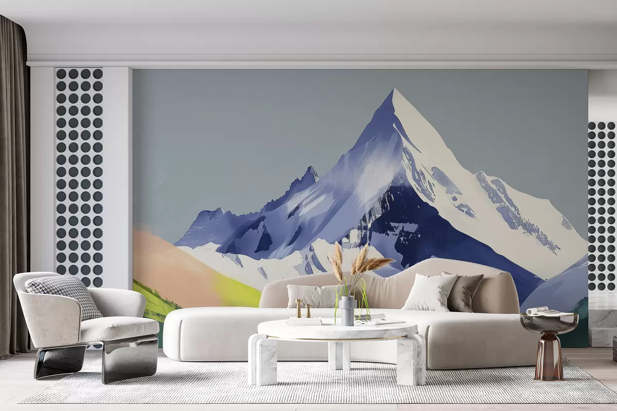 Fototapete Berglandschaft mit Pinselstrichen w01394