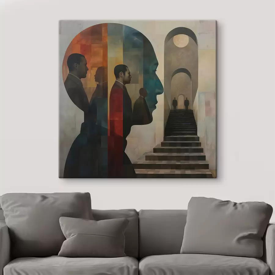 Wandbilder moderne Kunstprofile von Männern s40239