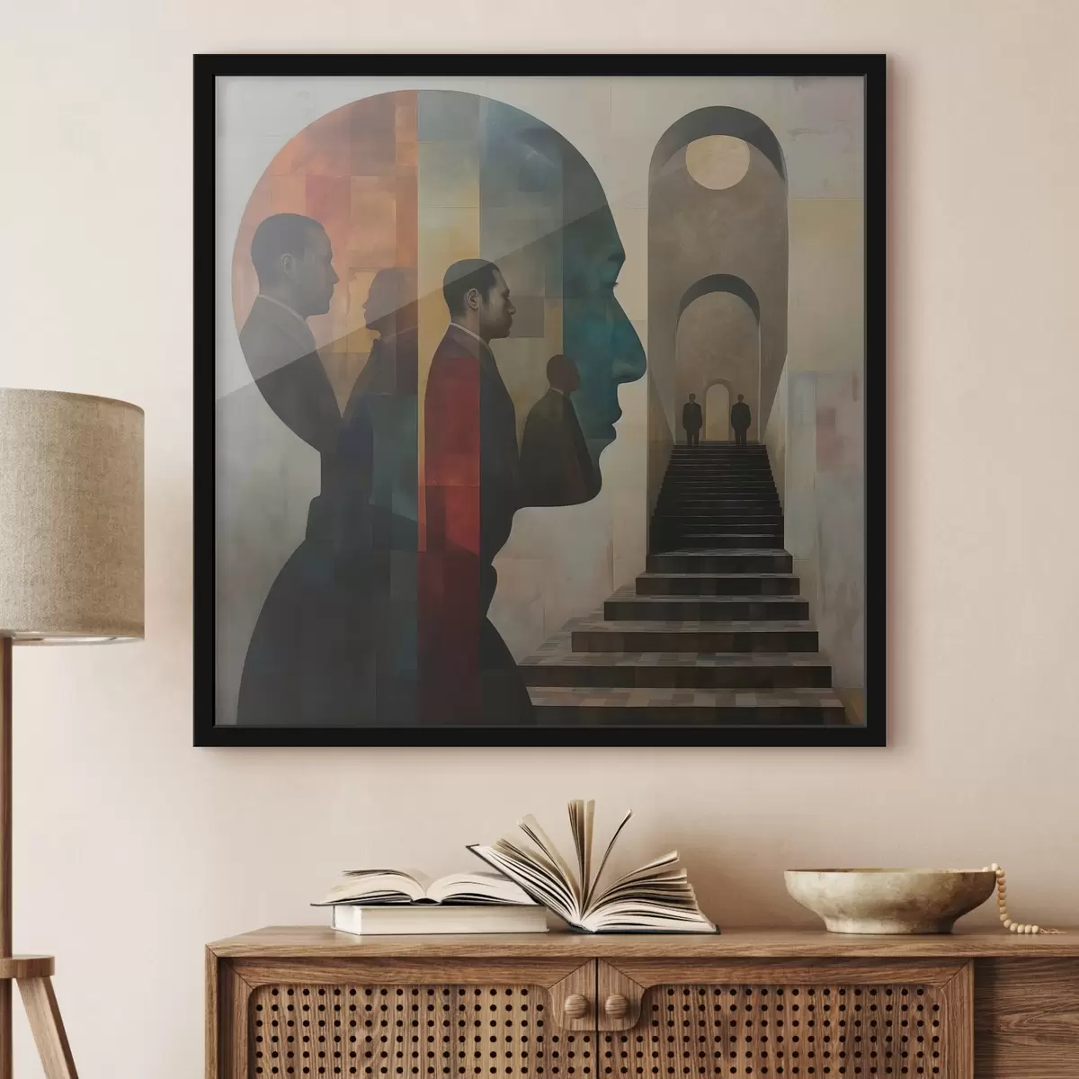 Poster moderne Profile von Männern in der Kunst f40239