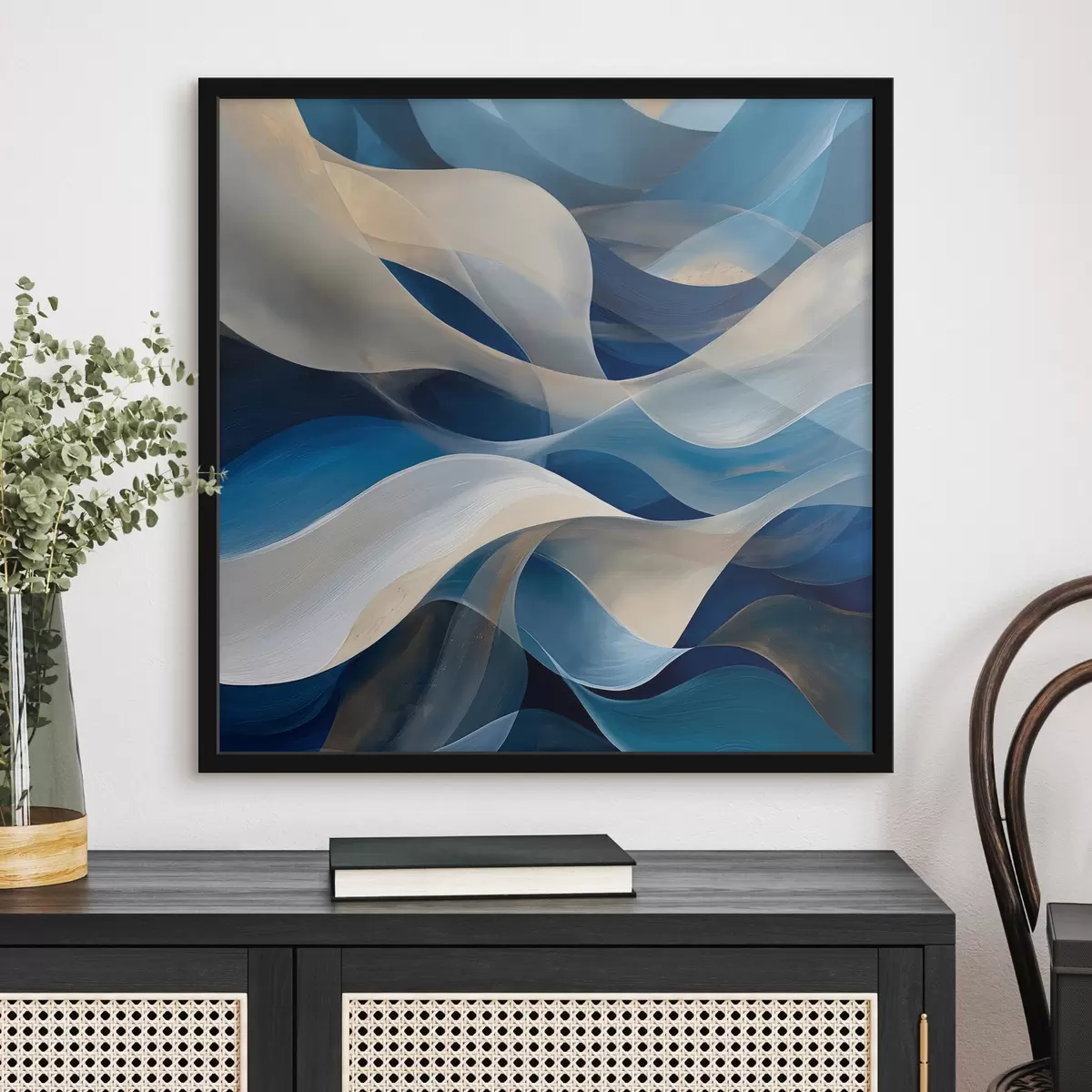 Poster Volumenlinien sind blau f40248