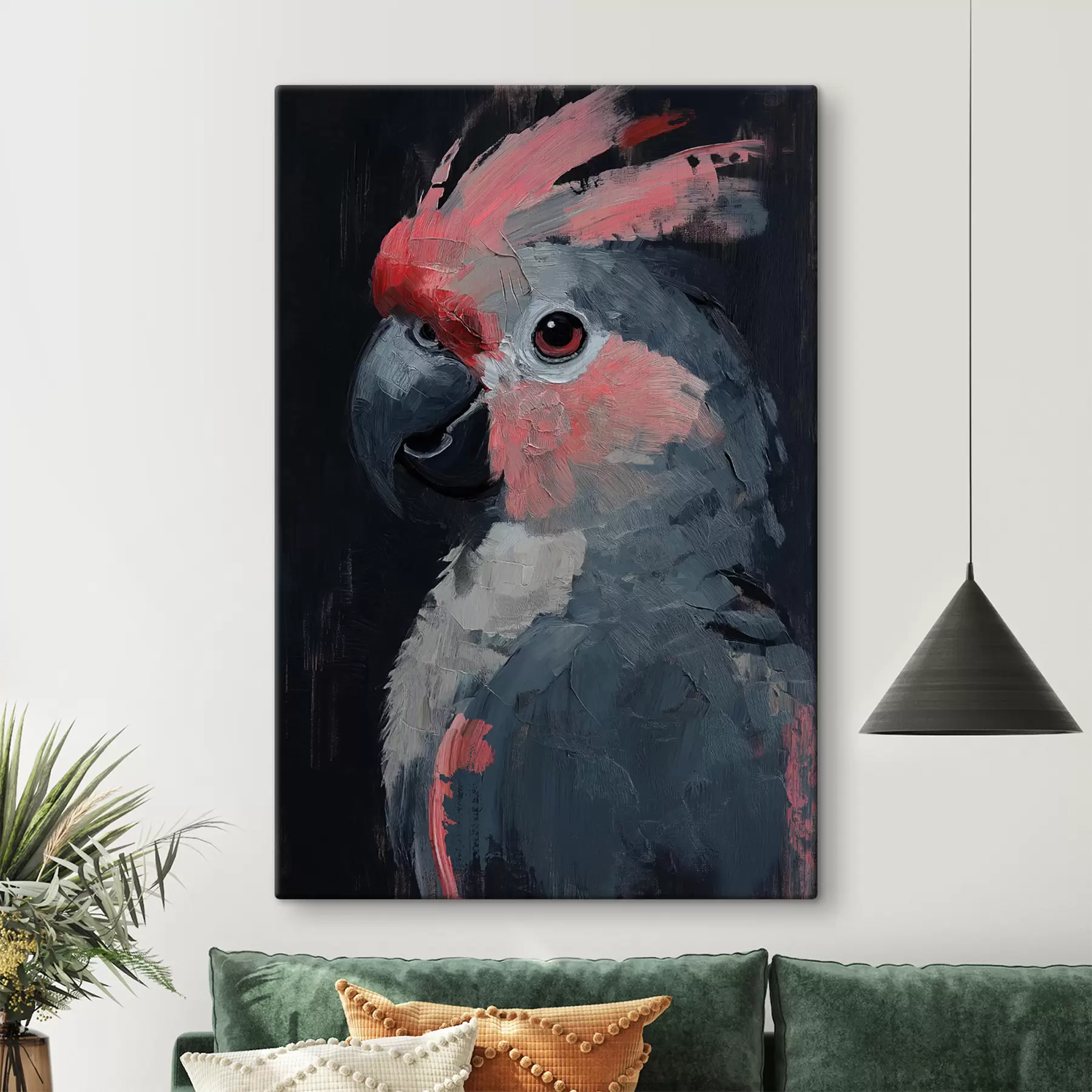 Fototapete Der Papagei ist mit Acryl bemalt s40266