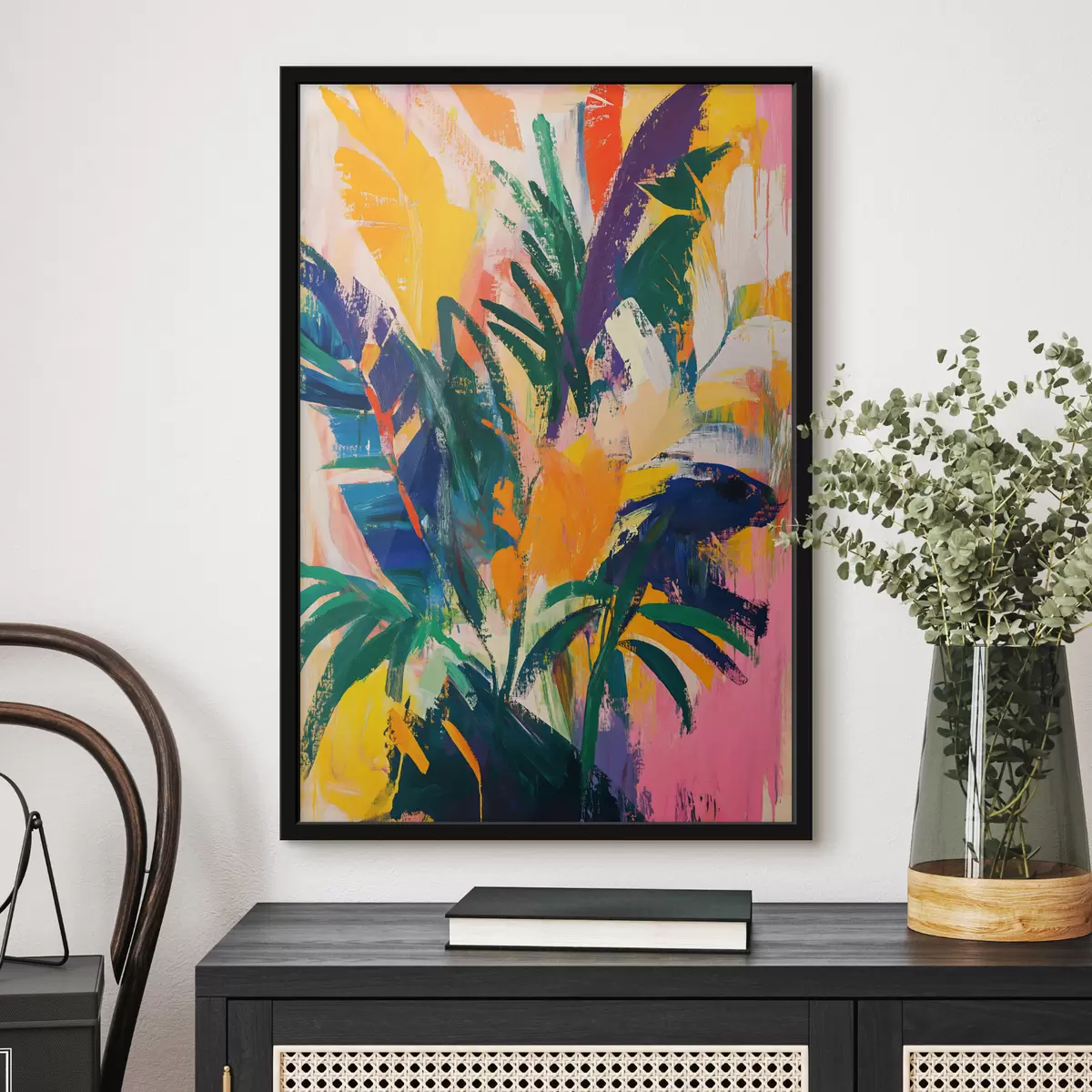 Poster Abstrakte exotische Blätter f40264