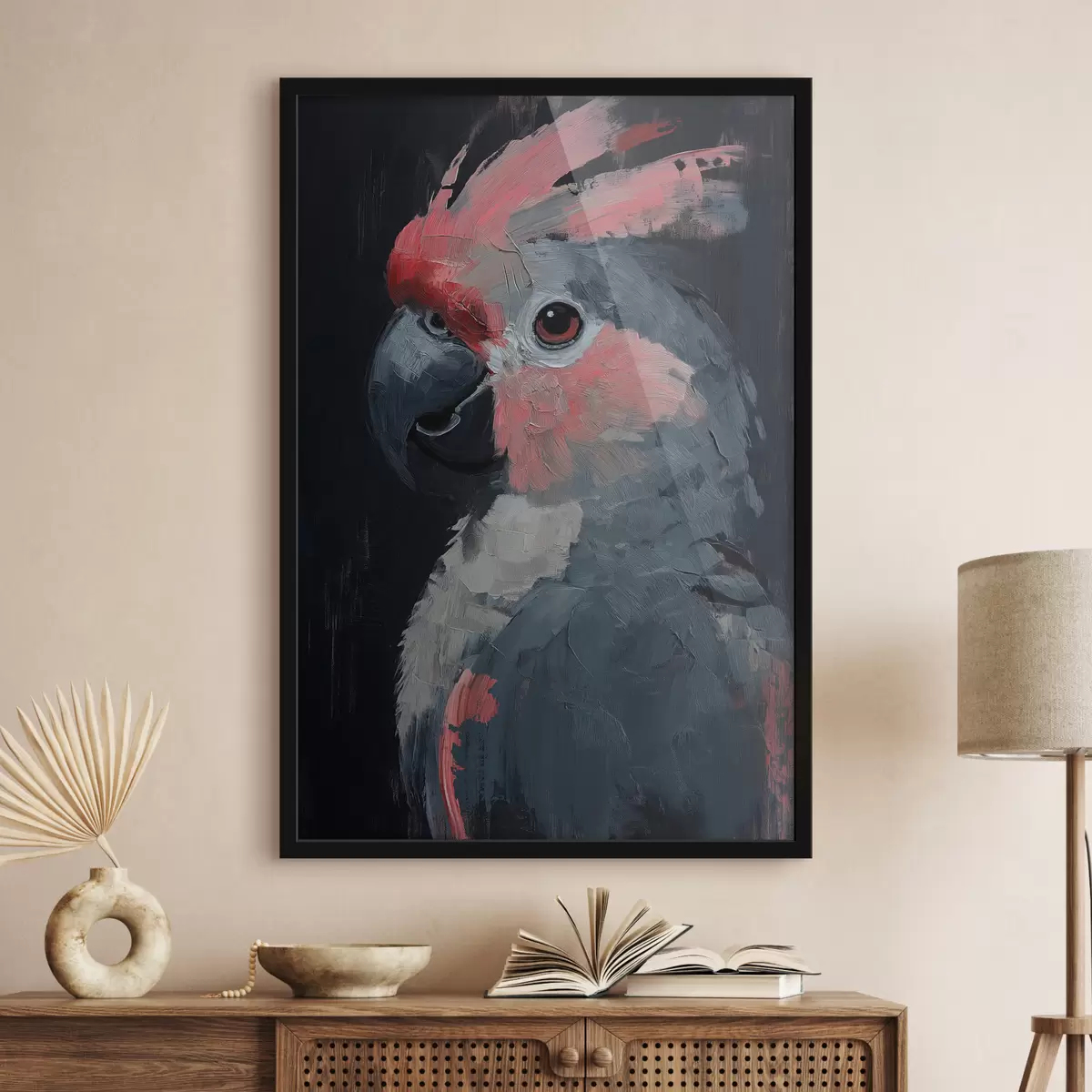 Poster Der Papagei ist mit Acryl bemalt f40266