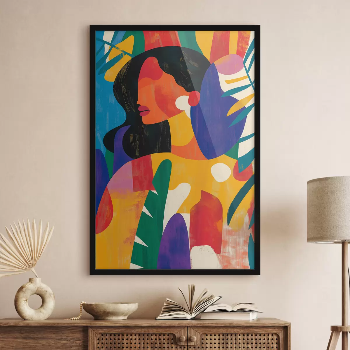 Poster Mehrfarbiges abstraktes Mädchen f40275