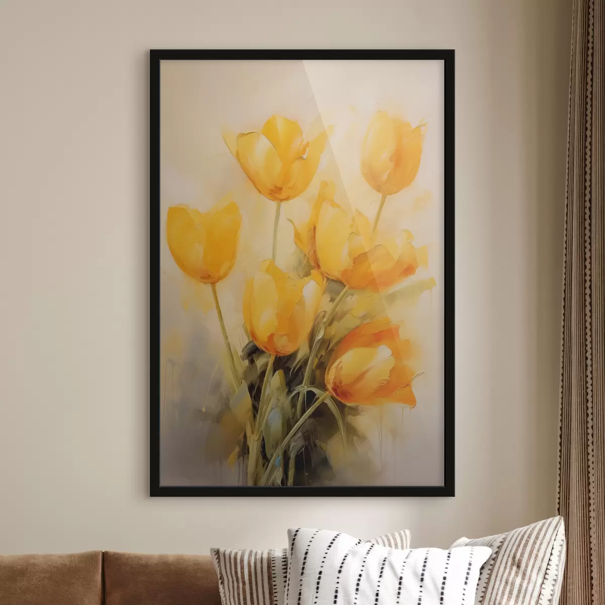 Poster Gelbe Tulpen Imitation Ölgemälde f40318