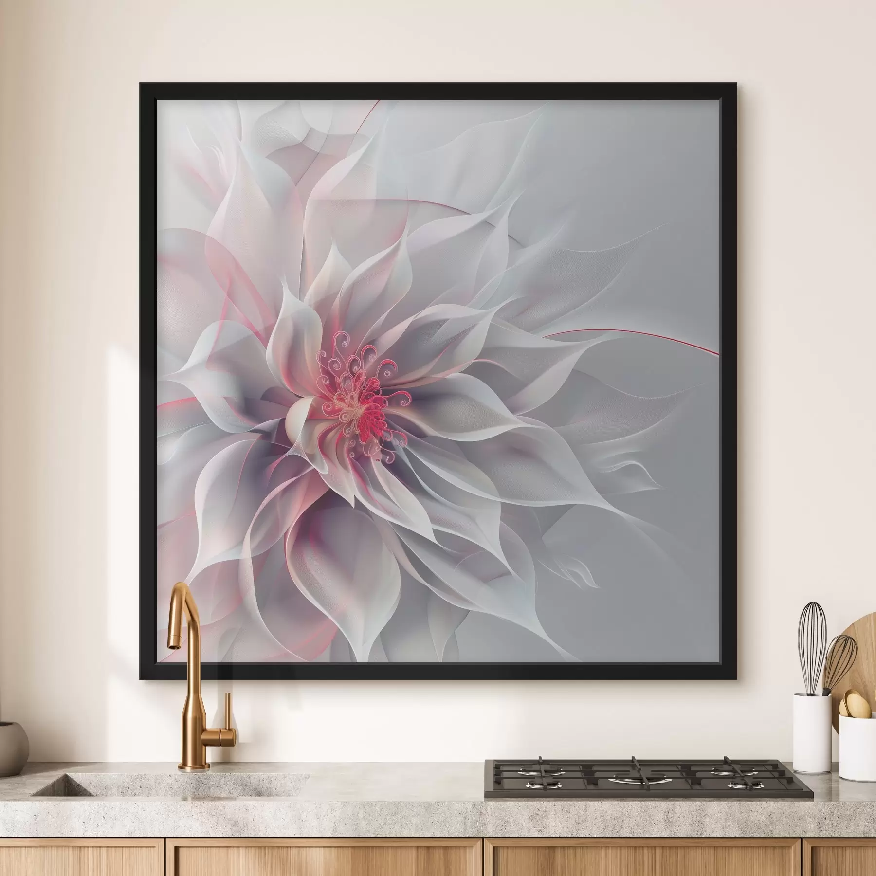 Wandbilder Weiße abstrakte Blume f40360