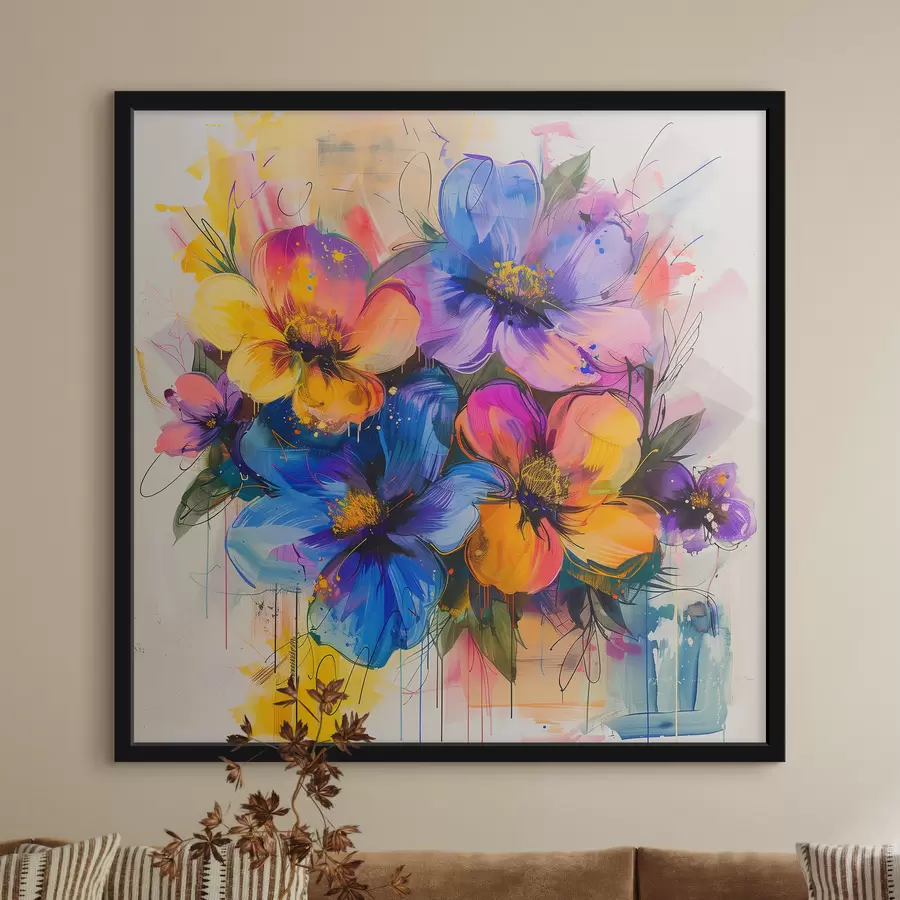 Fototapete Blumen auf abstraktem Hintergrund f40373