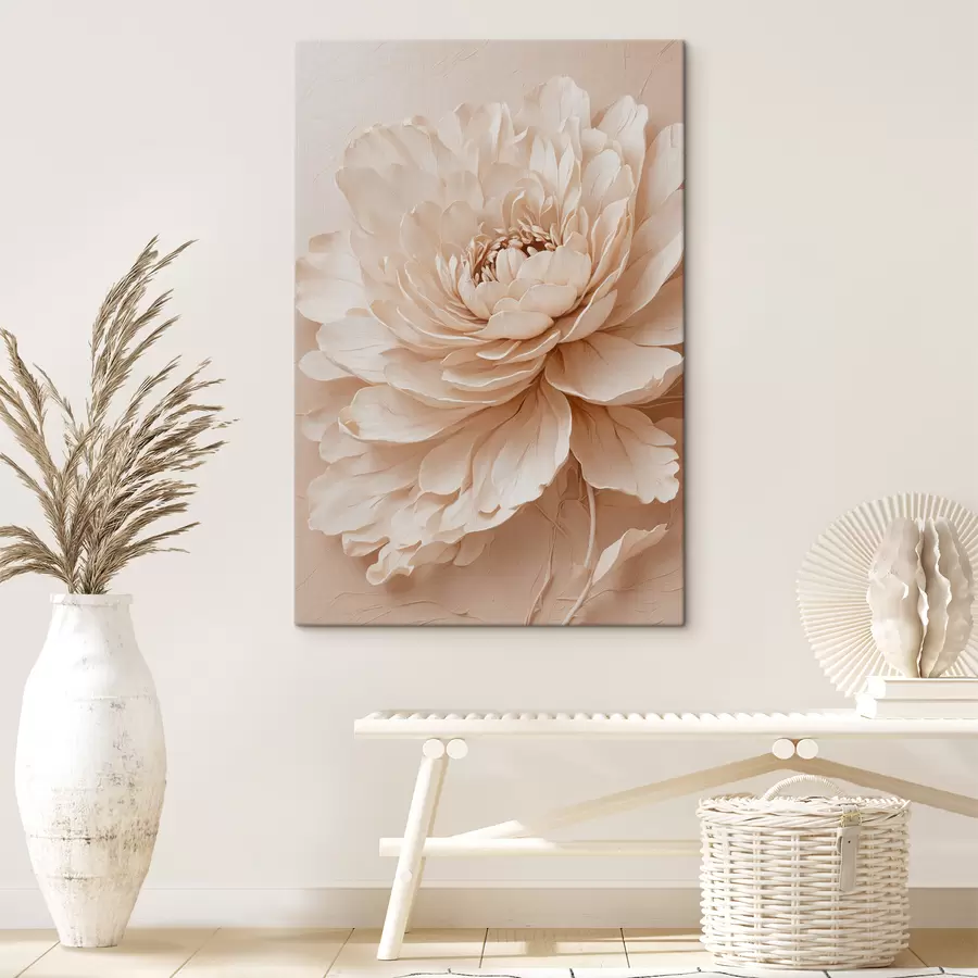 Wandbilder Beige Blume auf beigem Hintergrund s40331