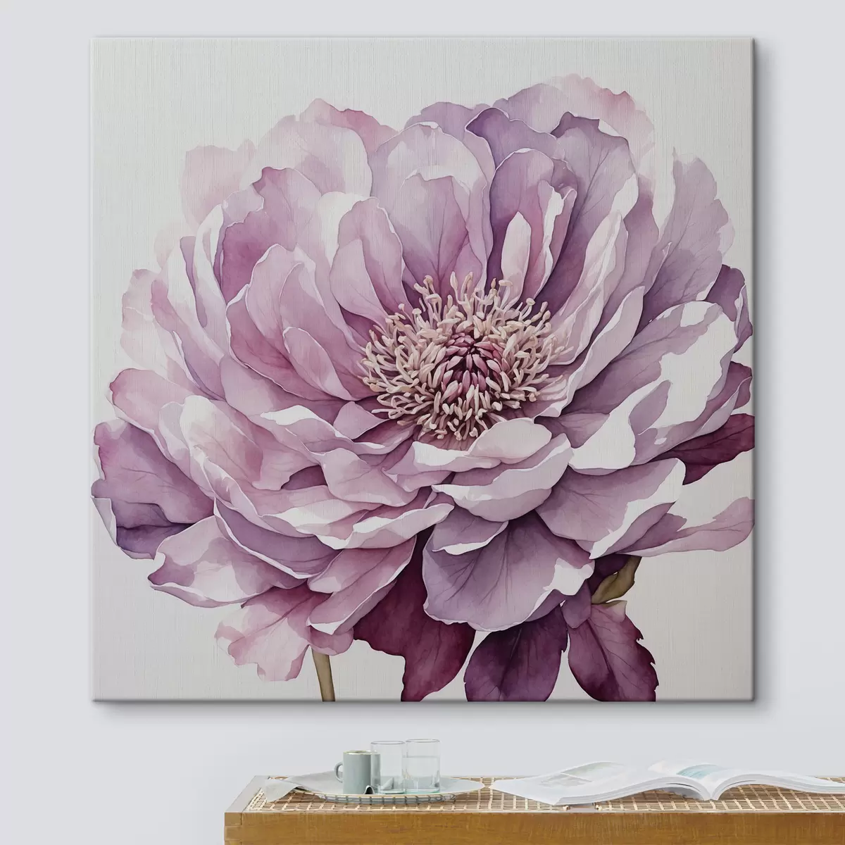 Wandbilder Lila Blume auf weißem Hintergrund s40347