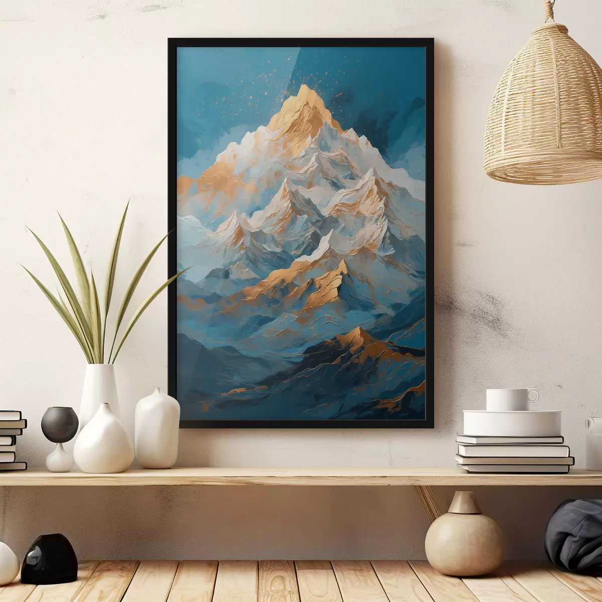 Poster Berge auf blauem Hintergrund f40327