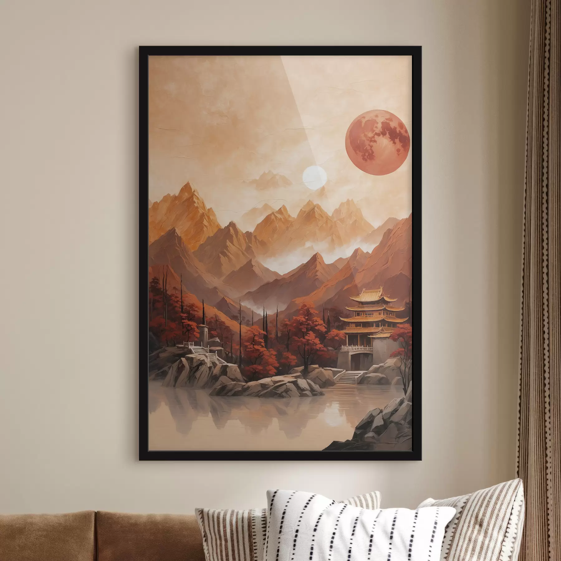 Fototapete Chinesisches historisches Gebäude in den Bergen f40330