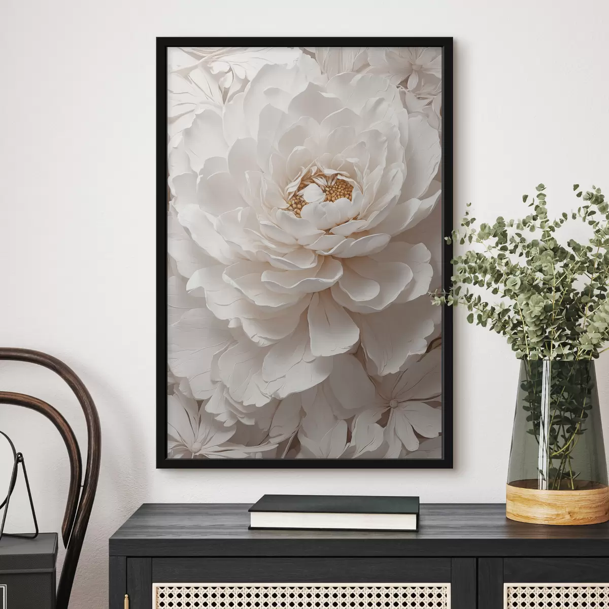 Poster Weiße Blume Nahaufnahme f40348