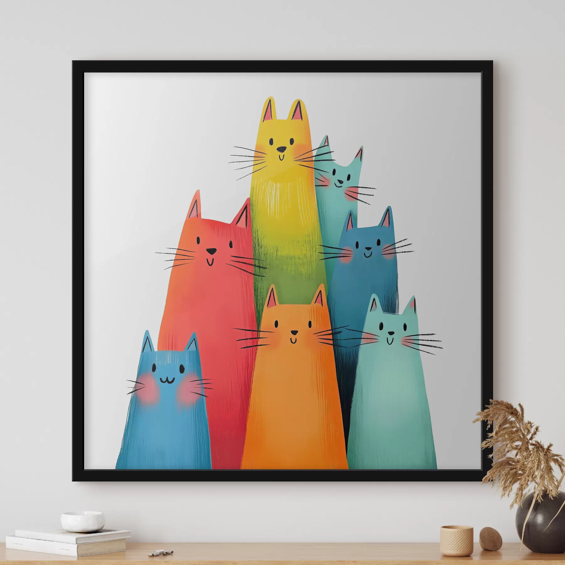 Fototapete Abstrakte bunte Katzen f40041