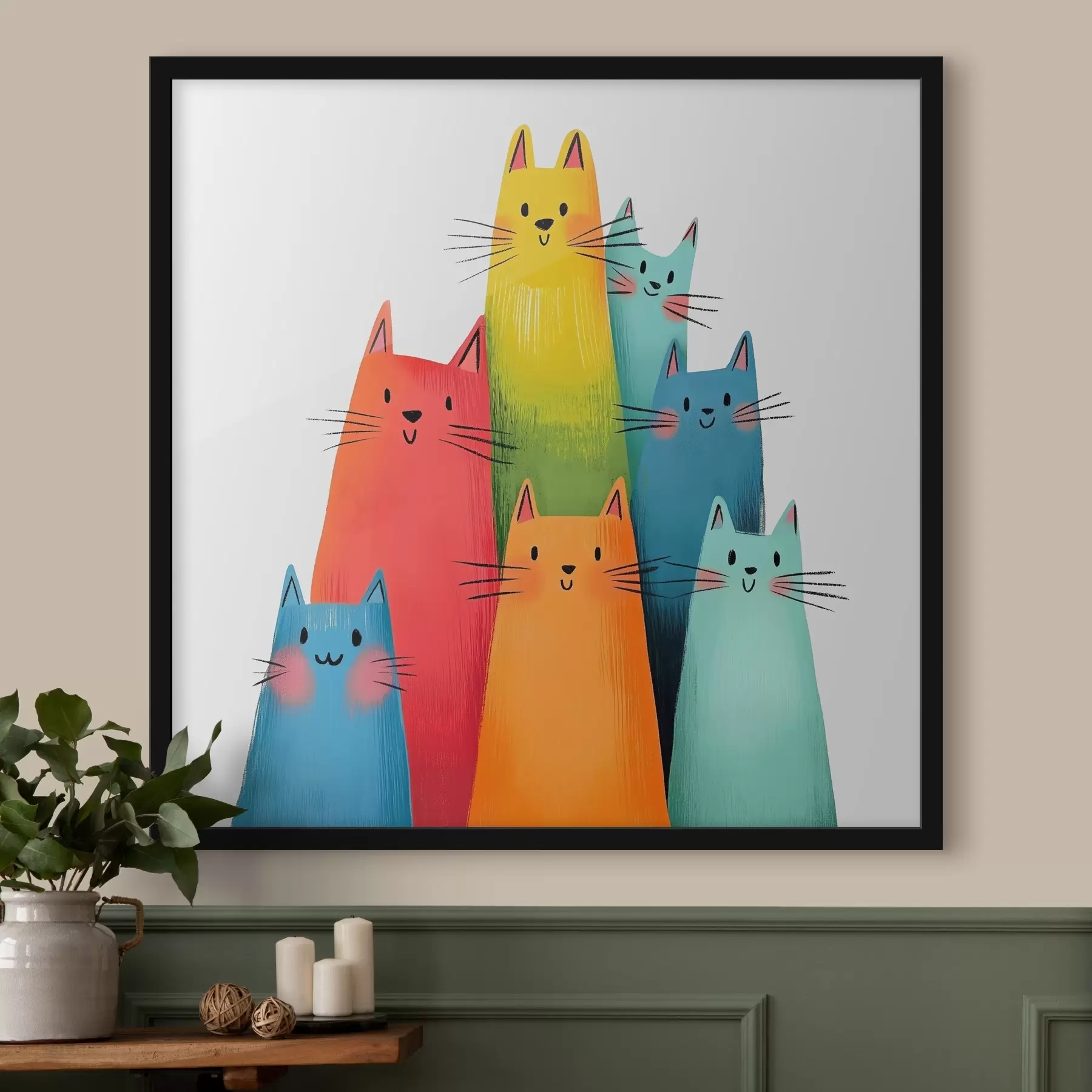 Fototapete Abstrakte bunte Katzen f40041