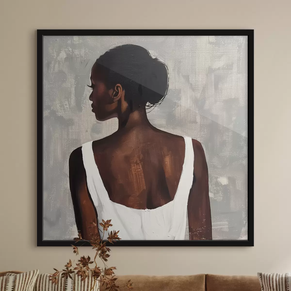 Poster Mädchen im weißen Kleid f40440