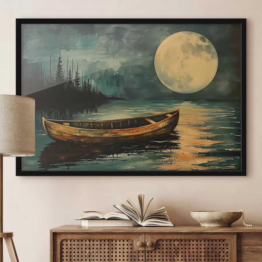 Fototapete Boot auf dem Hintergrund des Sternenhimmels f40442