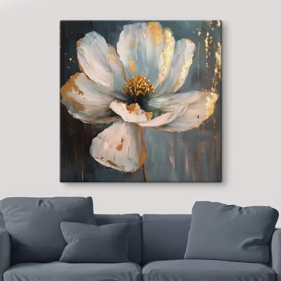 Wandbilder Eine große weiße Blume s40513