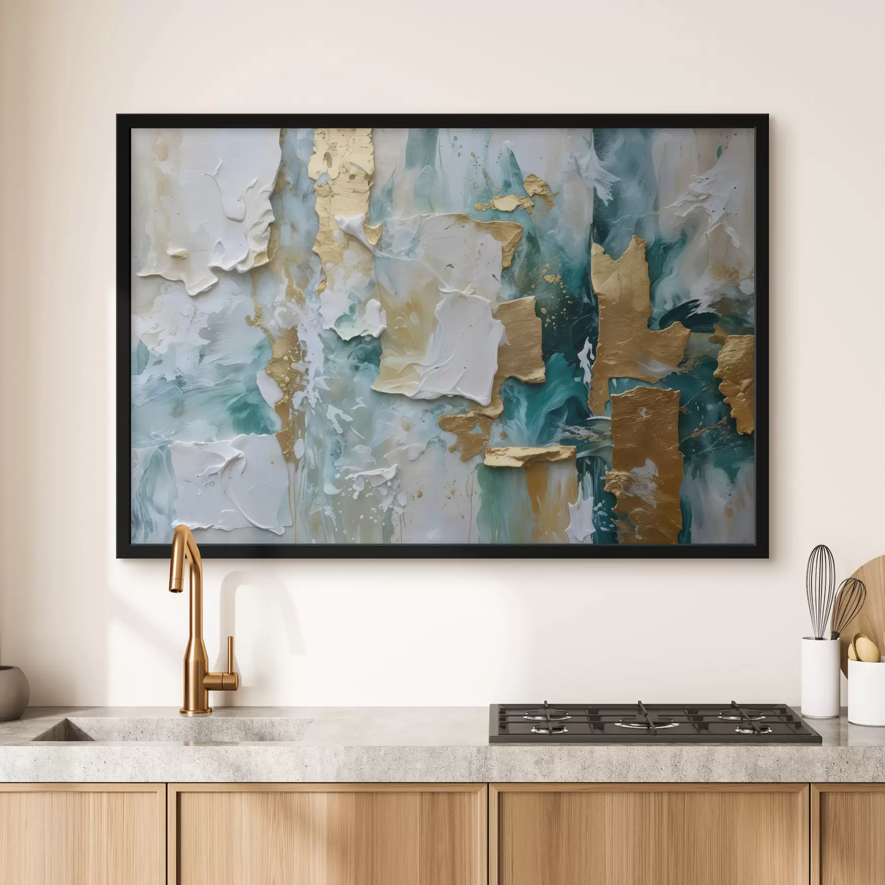 Fototapete Abblätternde Farbe mit Schichten aus weißen, blauen und gelben Farben, die einen abstrakten, strukturierten Druck erzeugen f40577