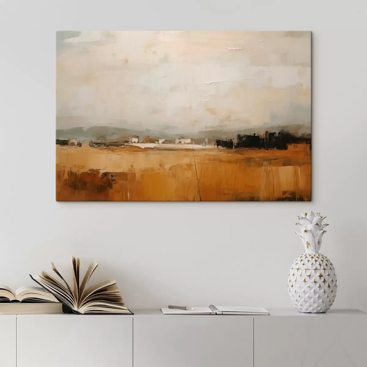 Wandbilder Abstraktes Gemälde eines Feldes, Nachahmung von Pinselstrichen s40534