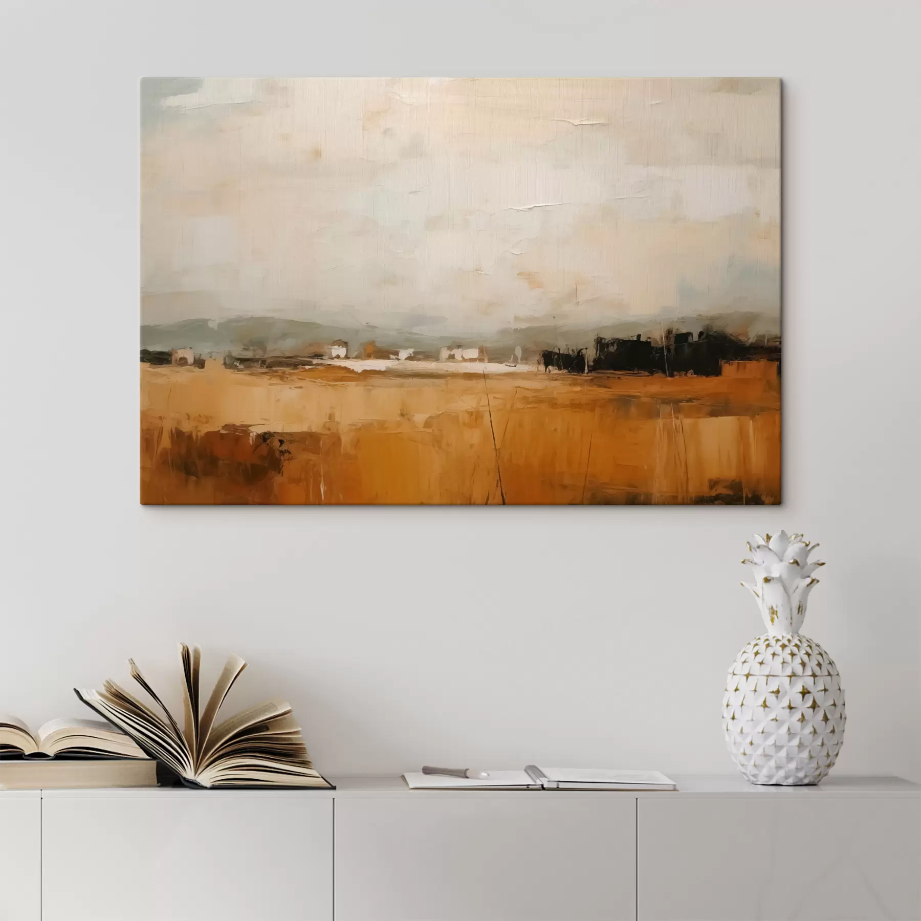 Wandbilder Abstraktes Gemälde eines Feldes, Nachahmung von Pinselstrichen s40534