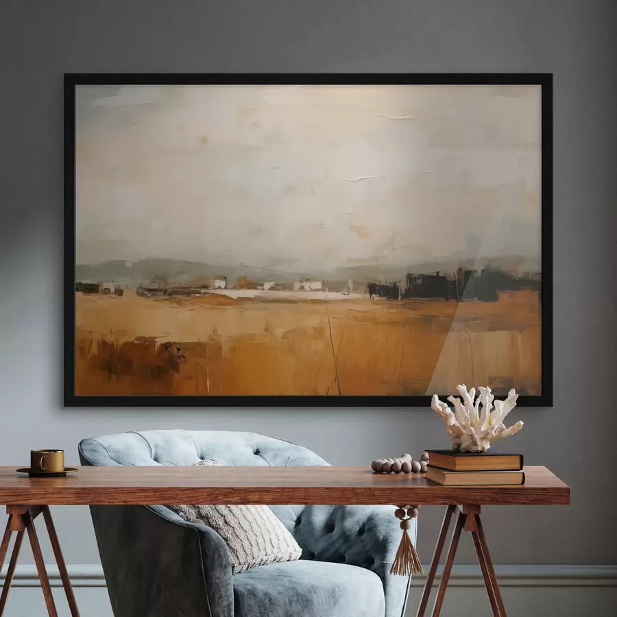 Fototapete Abstraktes Gemälde eines Feldes, Nachahmung von Pinselstrichen f40534