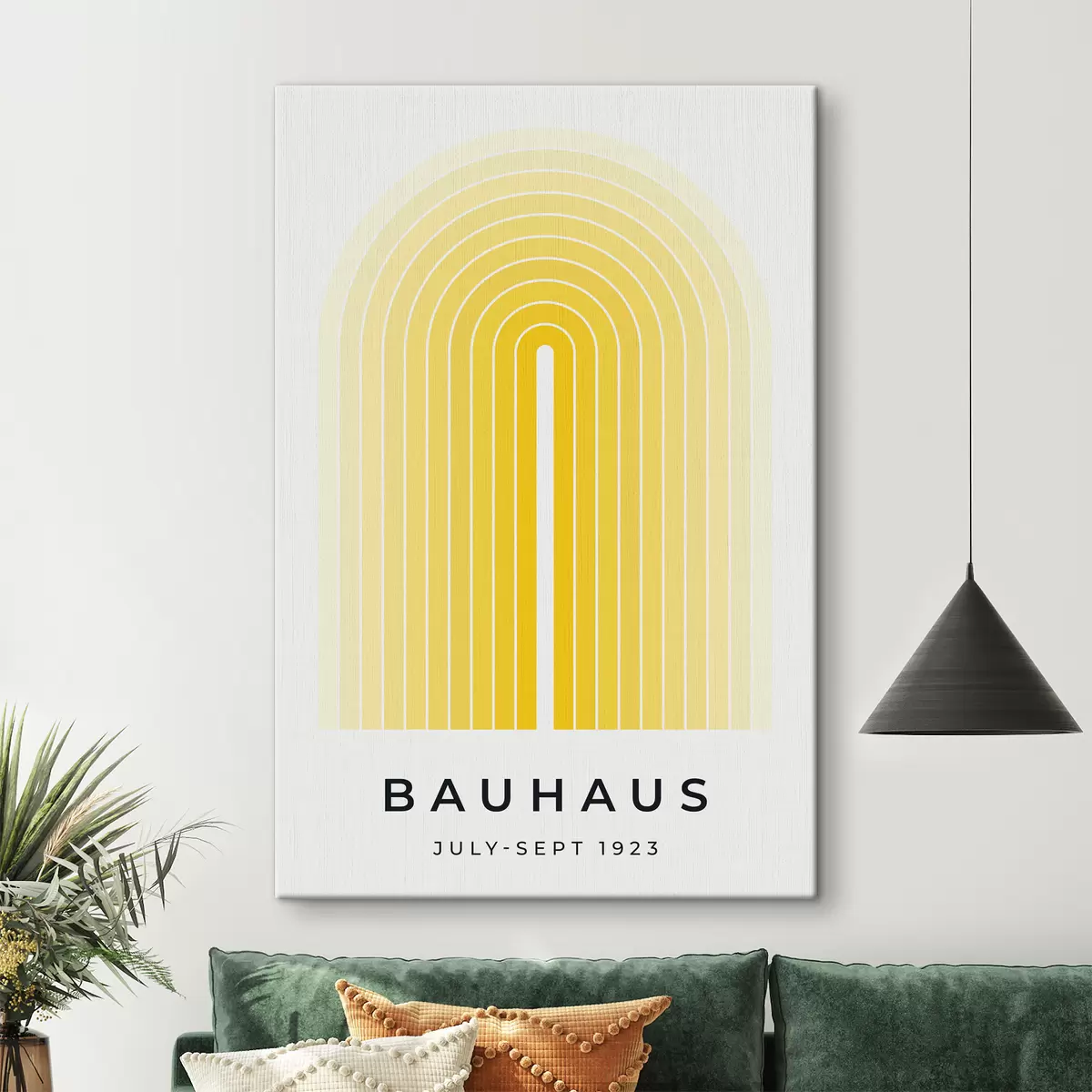 Wandbilder Bauhaus-Abstraktion in gelber Farbe s40536