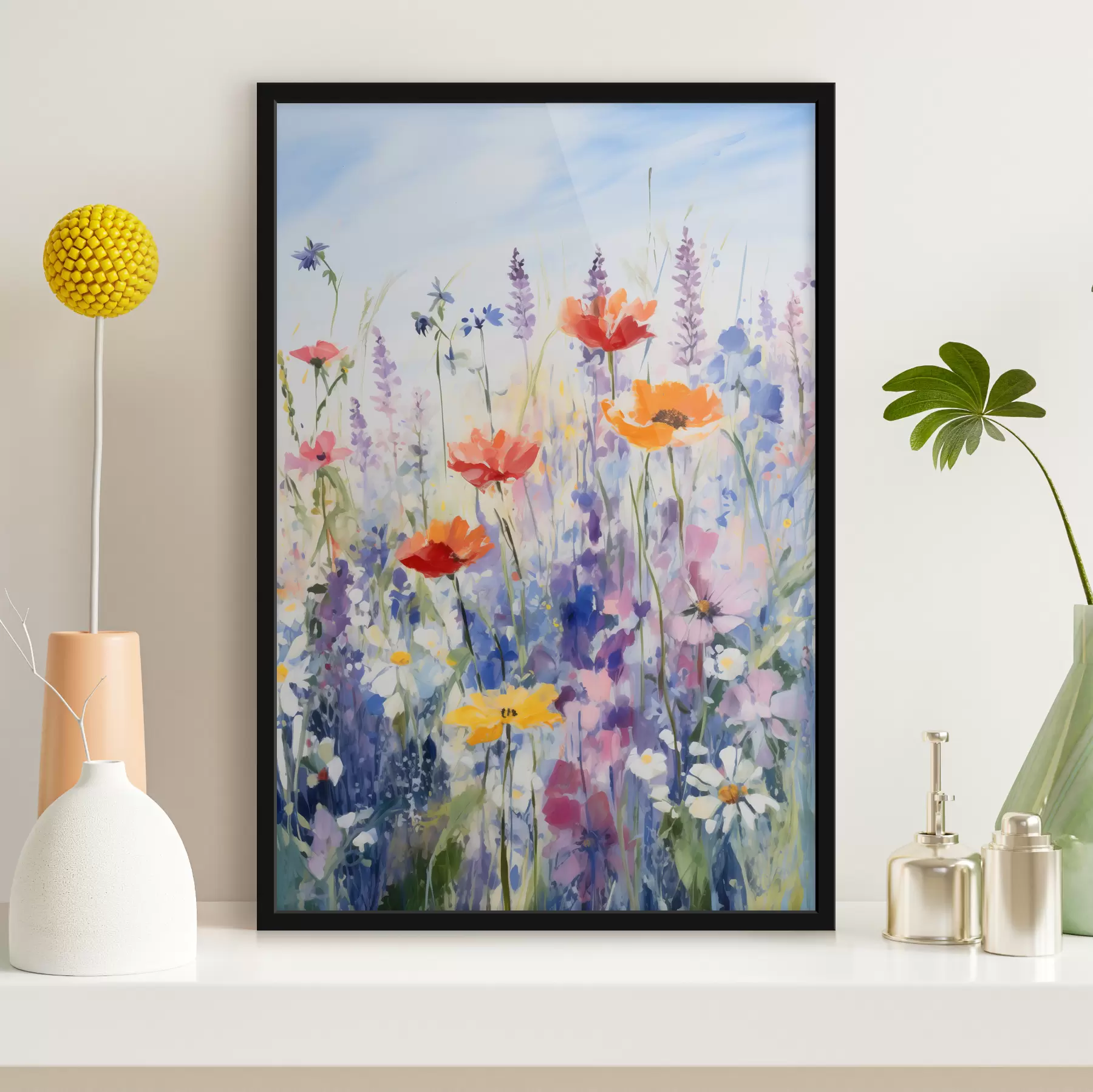 Fototapete Aquarell Wildblumen f40503