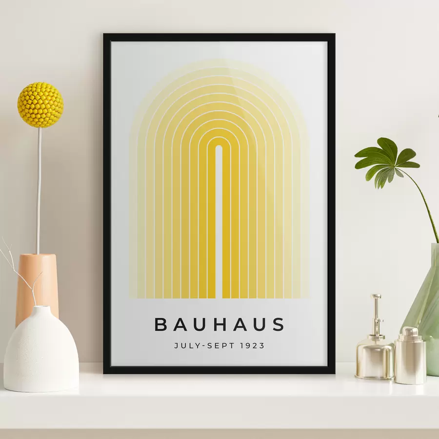 Fototapete Bauhaus-Abstraktion in gelber Farbe f40536