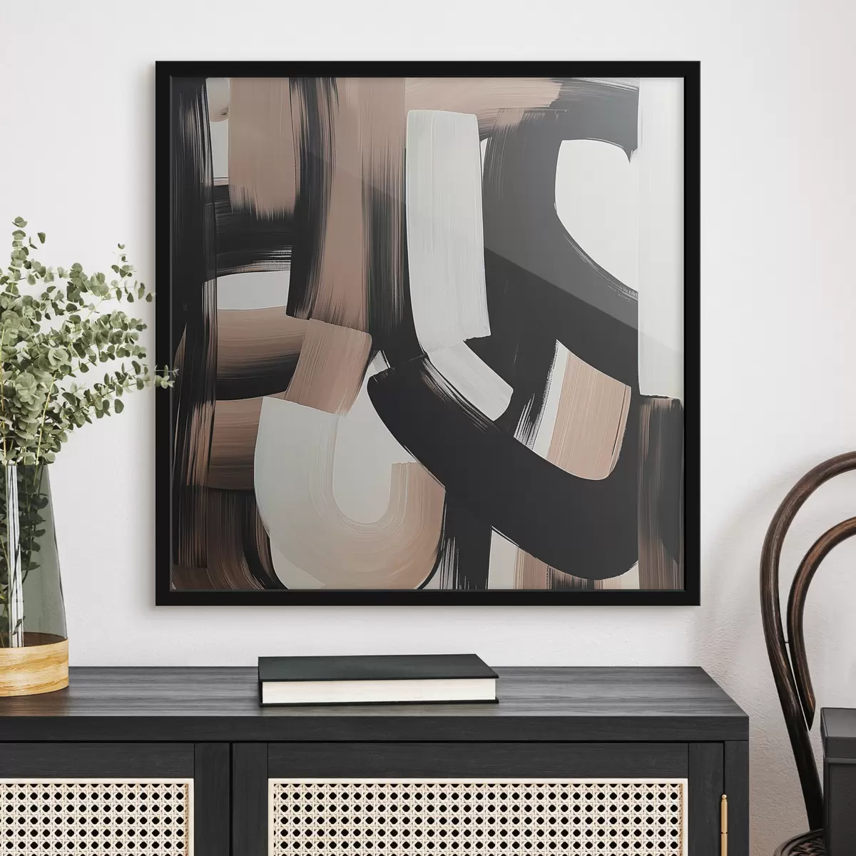 Poster Abstrakte Malerei mit großen Strichen f40581