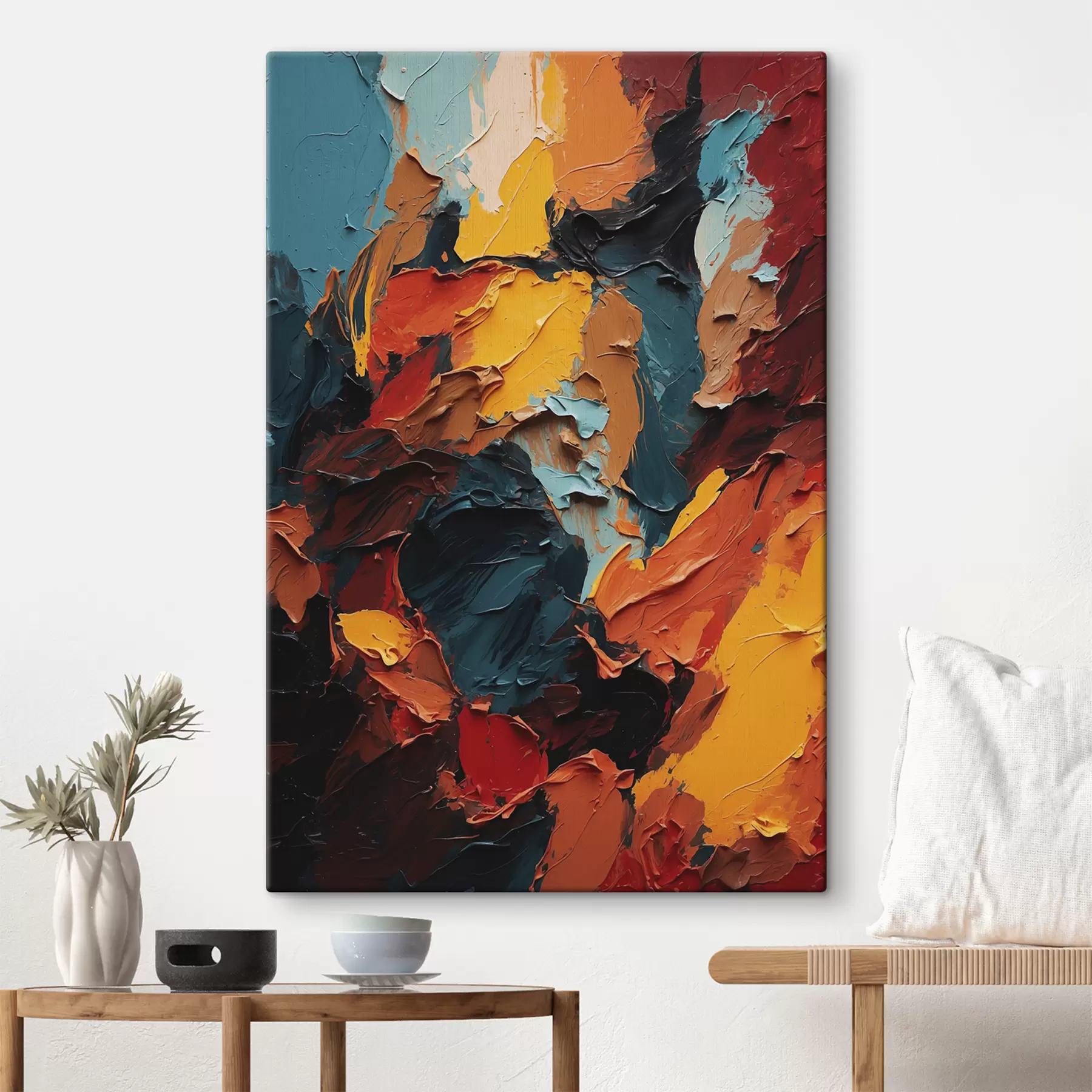 Fototapete Abstraktes mehrfarbiges Ölgemälde s40457