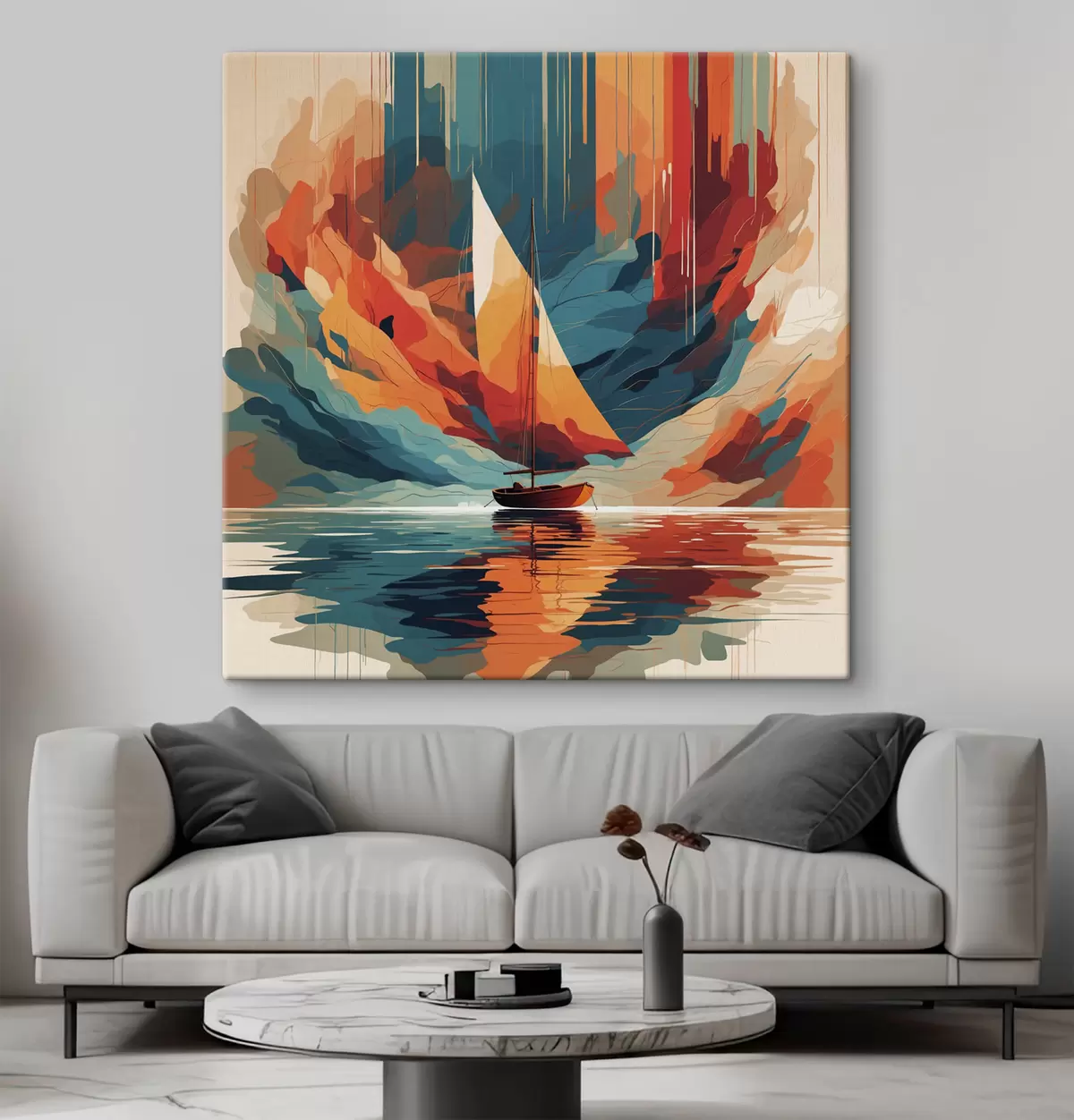 Wandbilder Boot auf dem See in Vektorgrafiken s40462