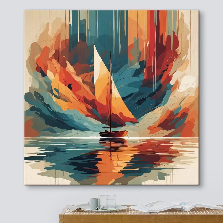 Wandbilder Boot auf dem See in Vektorgrafiken s40462