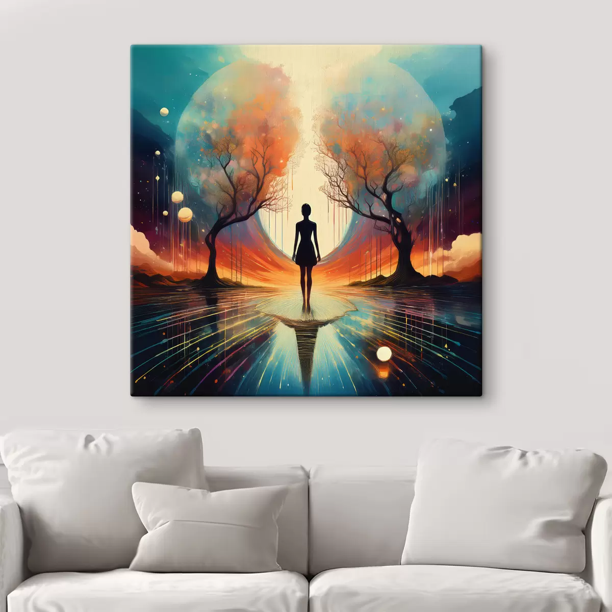 Wandbilder silhouette zwischen Bäumen, Selbsterkenntnis, Selbstreflexion s40713