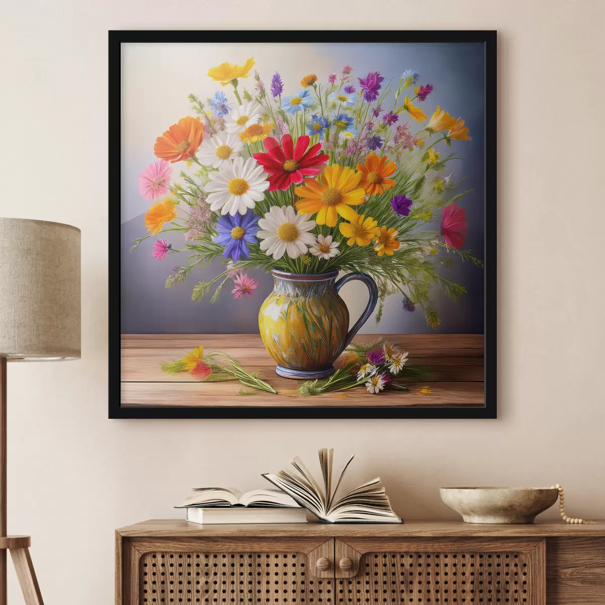 Poster ein bunter Strauß von Wildblumen f40707