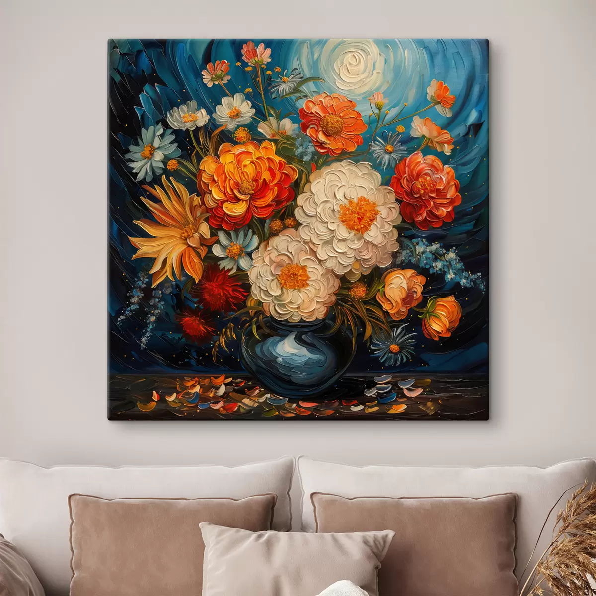 Wandbilder Blumenarrangement in einer Vase im Stil von Van Gogh s40671