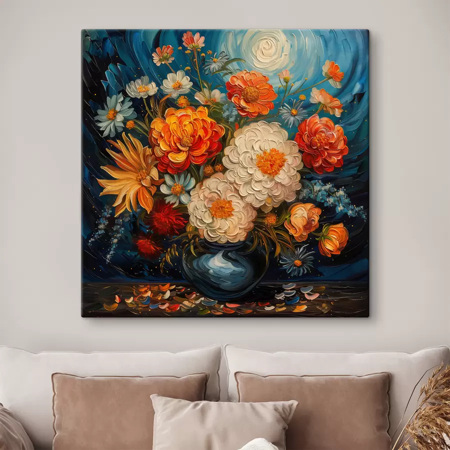 Wandbilder Blumenarrangement in einer Vase im Stil von Van Gogh s40671