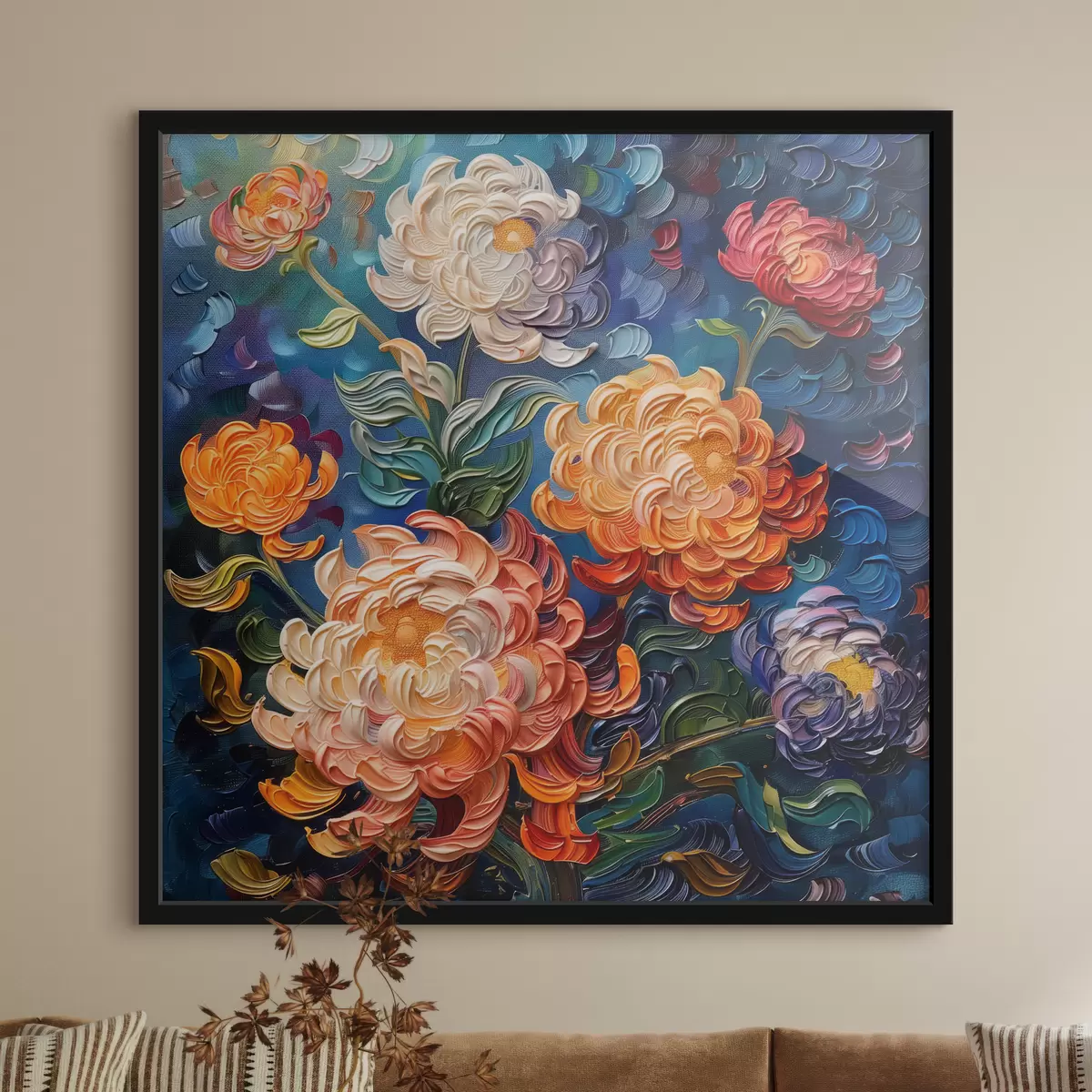 Poster Blumenmalerei im Stil von Van Gogh f40672
