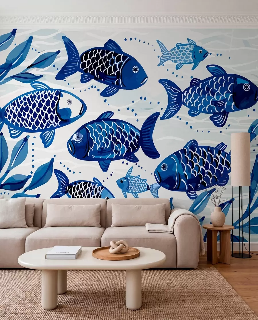 Fototapete Blauer Fisch w01062